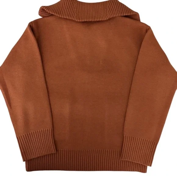 Brown Oversized Crew Neck Sweater - Picture 4 of 4